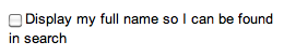 Profiles option for full name Setting for displaying your full name in search